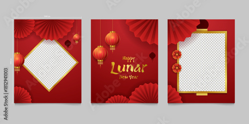 Lunar year feeds for media social template design