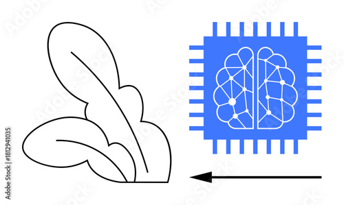 AI agriculture concept. AI through neural network and processors boosts precision farming using smart tools. AI revolutionizing agricultural practices. For tech, environment, sustainability, farming