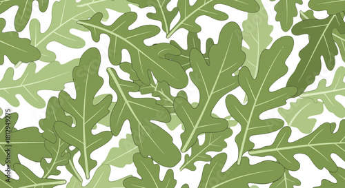 Abstract Foliage Illustration Featuring Detailed Texture And Green Color Palette