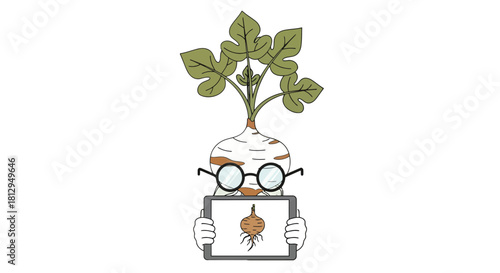 A Whimsical Illustration Depicting Plant Knowledge With A Unique Artistic Style