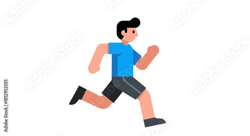 Animated Runner Silhouette: Minimalist Illustration Of A Person Executing A Sprint Motion