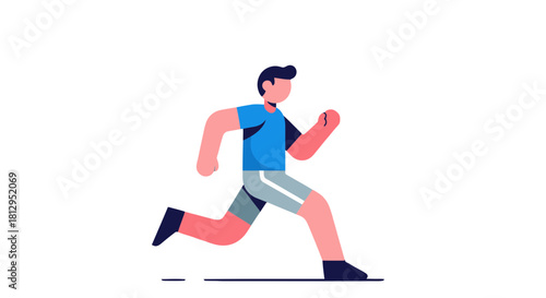 Animated Runner Graphic Depicting Movement and Physical Exertion On Dark Backdrop
