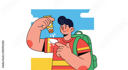 Applying Sunscreen To Skin For Sun Protection While Enjoying Outdoor Activities