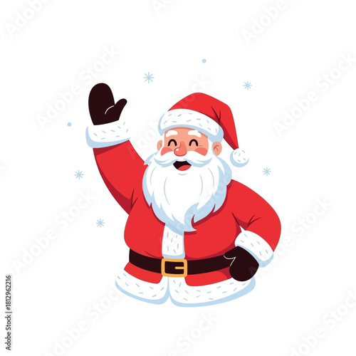 Santa Claus waving greeting vector illustration