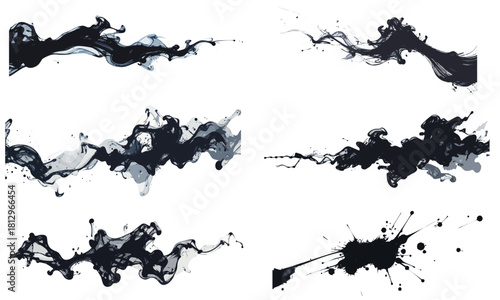 かすれた墨素材