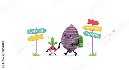 Charming Characters Embarking On An Adventure Journey Full Of Friendship and Discovery