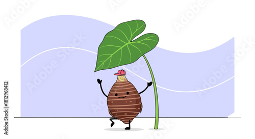 Cheerful Plant Roots Covered by Broad Green Leaf Enjoying Underneath of the Sky