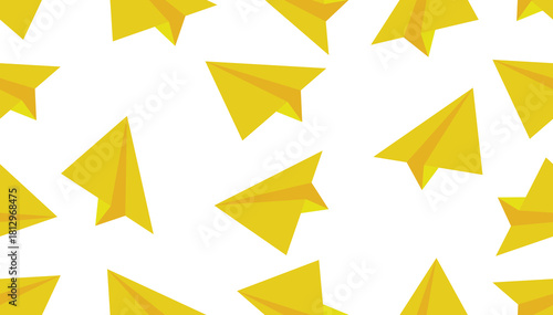 Design paper plane yellow