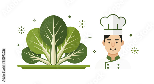 Chef Prepares Fresh Salad Ingredients For Fine Dining Experience Presentation