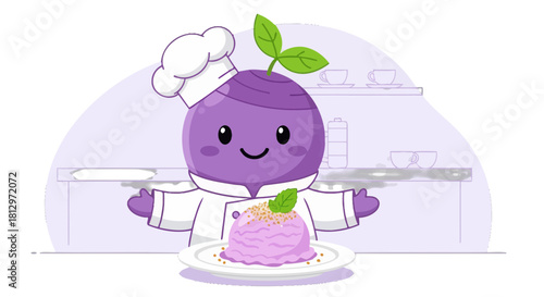 Chef Radish Presents Delightful Gourmet Dessert Dish In A Sweet And Charming Way