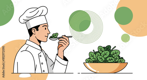 Chef Tasting And Assessing Freshness Of Ingredients For A Culinary Creation