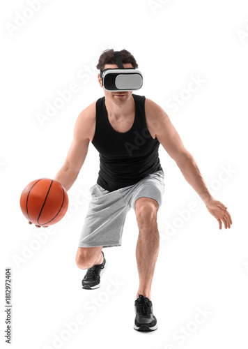 Sporty young man in VR glas...
