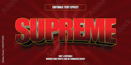 Supreme Urban Fully Editable Text Effect Vector File For Creative Design