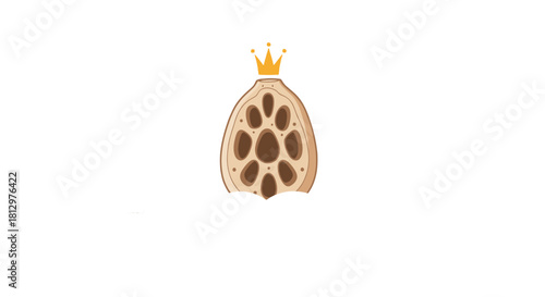 Creative Lotus Seed With Crown On Cloud Representing Royal Symbolism In Black Background