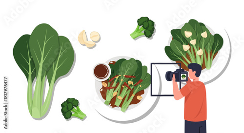 Culinary Composition: A Photographer Captures Delicious Vegetables On Black Background