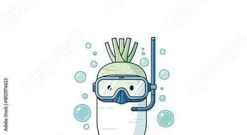 Diving Radish in Undersea Adventures: A Whimsical Vegetable Exploration