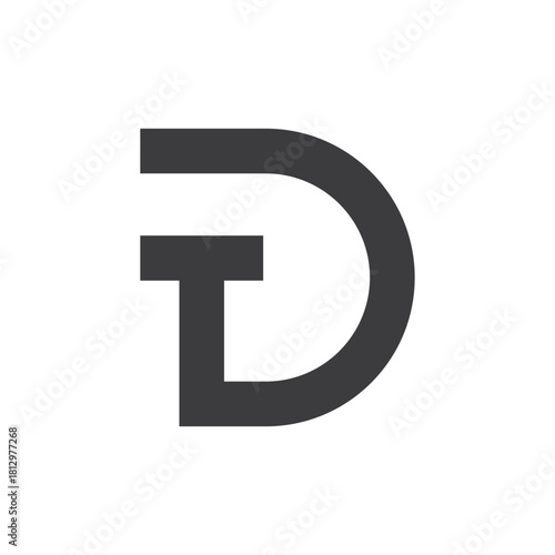 combination of t and d letter logo vector icon illustration