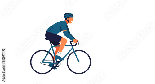 Cyclist Cycling on a Bike in an Isolated and Dark Environment