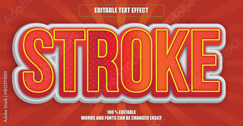 Stroke Fully Editable Text Effect Vector File For Creative Design
