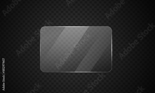  Realistic transparent glass plate