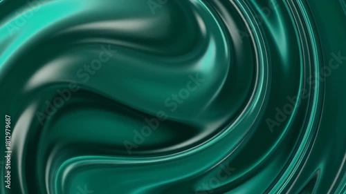 Abstract Emerald Green Swirl Background. Liquid Texture Art