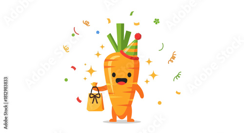 Festive Carrot Character: A Playful Celebration of Joy and Anniversary Moments