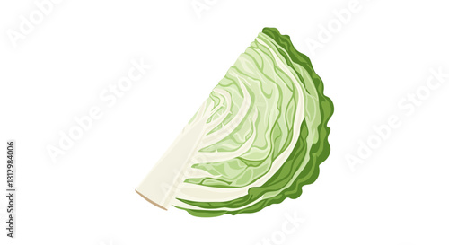Fresh Cabbage Portion Isolated Against Black Background, Close-Up Shot, Detailed Rendering