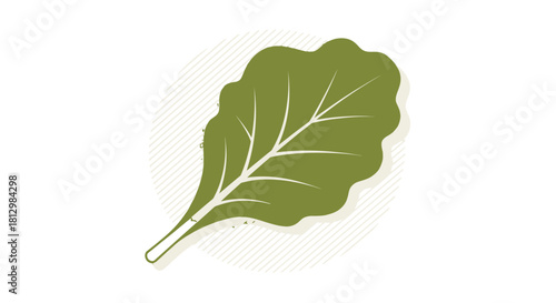 Fresh Green Leafy Illustration Against Black Backdrop And Stylish White Circle