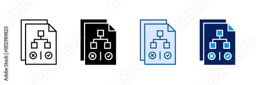Decision Tree Icon Set Multiple Style Collection