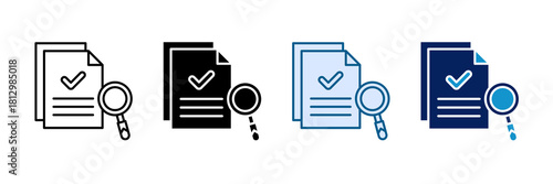 Evidence Review Icon Set Multiple Style Collection