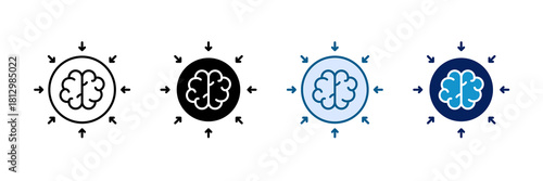 Deep Thinking Icon Set Multiple Style Collection