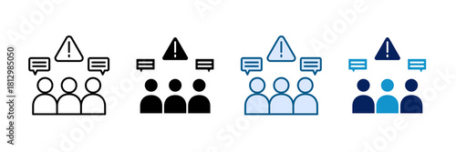 Critical Discussion Icon Set Multiple Style Collection