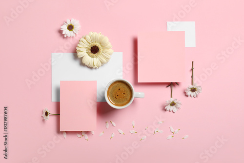 Cup of coffee with gerbera ...