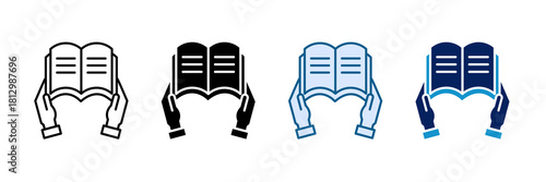 Open Book Icon Set Multiple Style Collection
