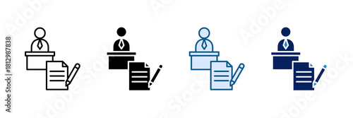 Teacher’s Notes Icon Set Multiple Style Collection