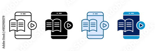 Educational Apps Icon Set Multiple Style Collection