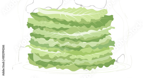 Freshly Gathered Lettuce Leaves on a Elegant Plate Depicting Healthy Eating Habits