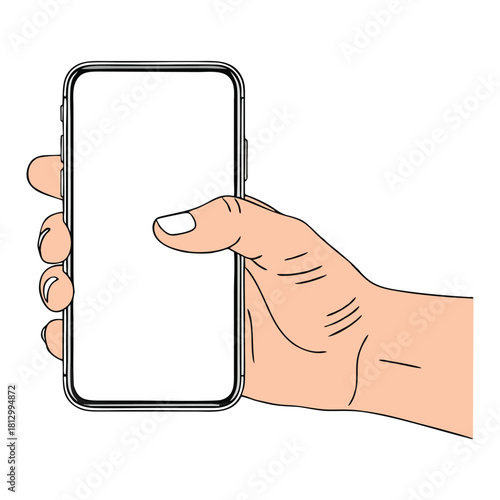 Showcase your app with a smartphone held in hand for advertising template mockup