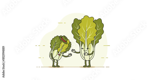 Friendly Cabbage Companions Sharing A Moment Of Joy And Connection On Black Background