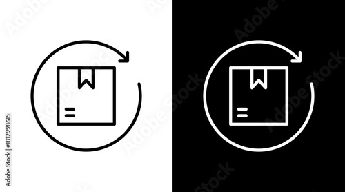 Goods Entry Outline White Icon Set Design