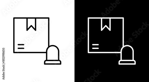 Stock Alert Outline White Icon Set Design