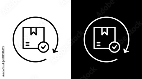 Restock Outline White Icon Set Design