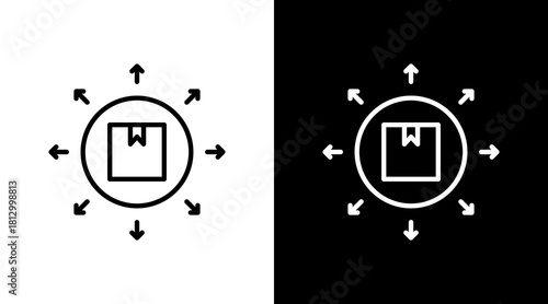 Outbound Stock Outline White Icon Set Design