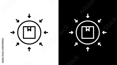 Inbound Stock Outline White Icon Set Design