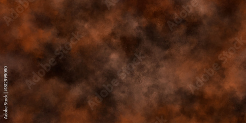 spectacular abstract brown smoke isolated color brown background .Black and brown smoke aquarelle smudge illustration smooth grungy smokey . Abstract Painted Illustration. Brush stroked painting.
