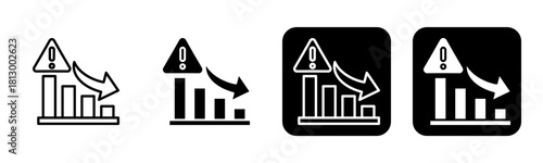 Risk Icon Line and Black Fill Style Collection