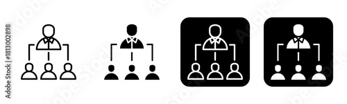 Organization Icon Line and Black Fill Style Collection