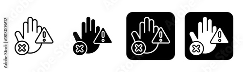 Restrictions Icon Line and Black Fill Style Collection