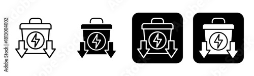 Waste Reduction Icon Line and Black Fill Style Collection