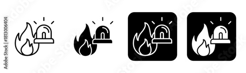 Emergency Icon Line and Black Fill Style Collection